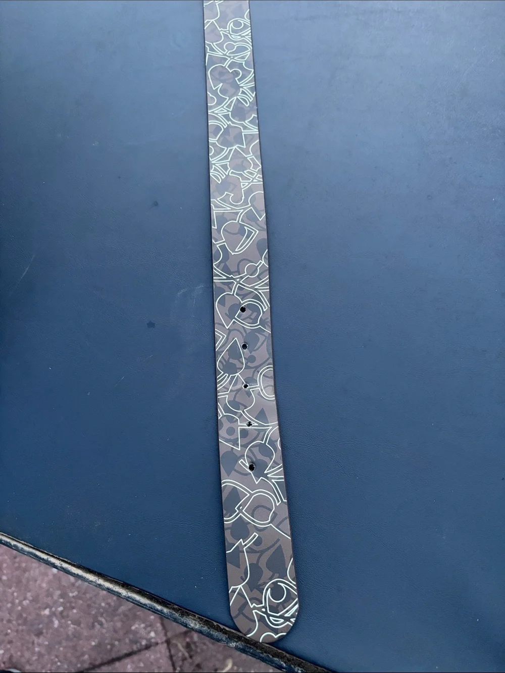 pistil Brown Patterned Leather Belt with Silver Buckle size S